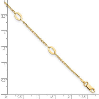 Polished Oval Links Plus 1in ext. Anklet