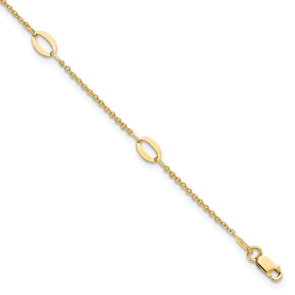 Polished Oval Links Plus 1in ext. Anklet