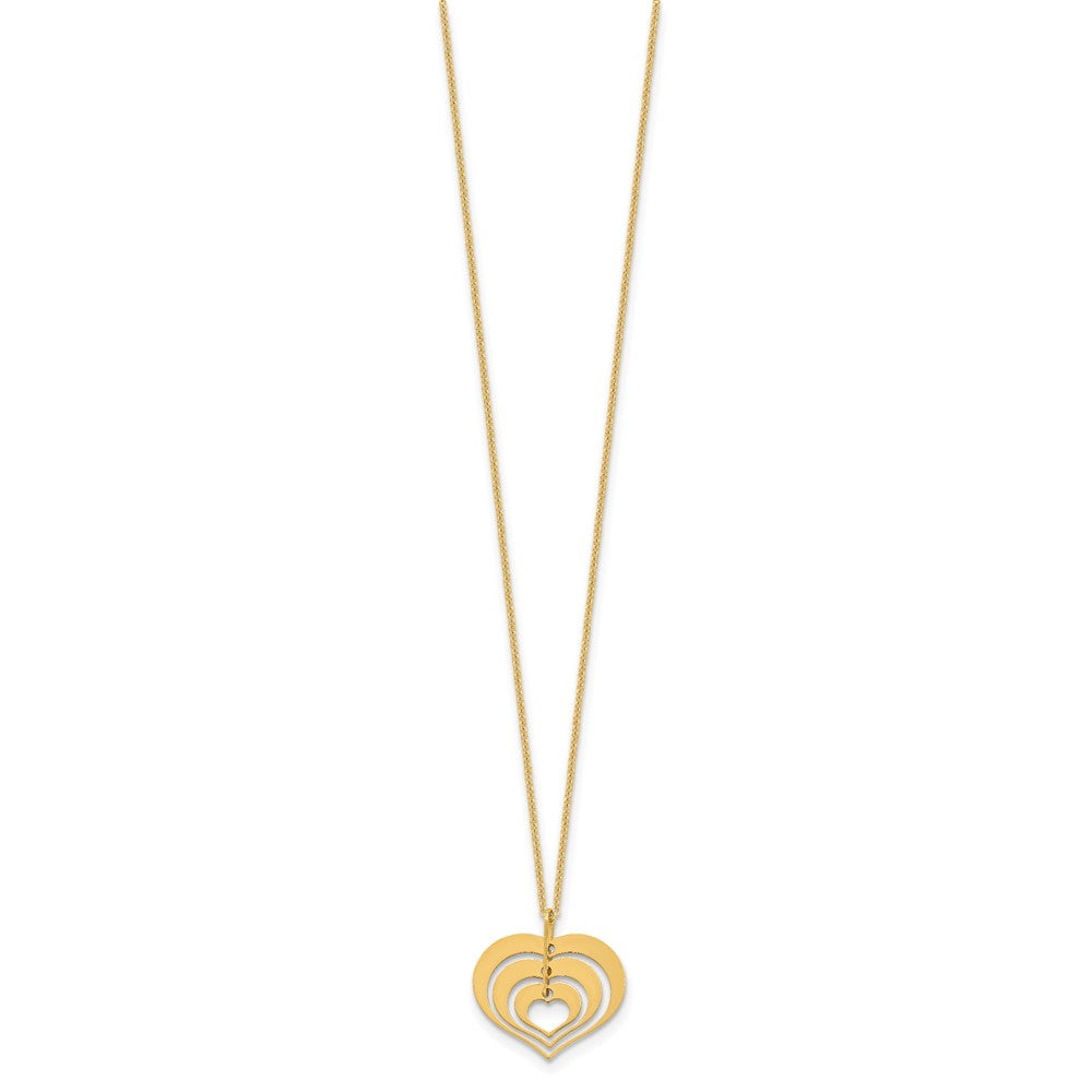 Polished Heart Pendant with 1in ext. Necklace