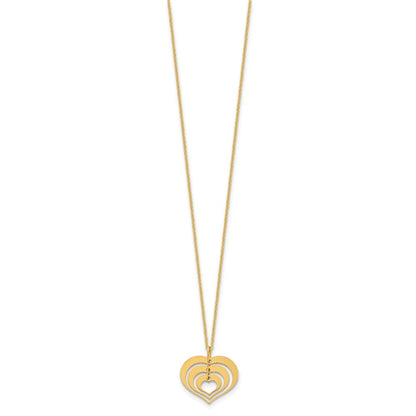 Polished Heart Pendant with 1in ext. Necklace