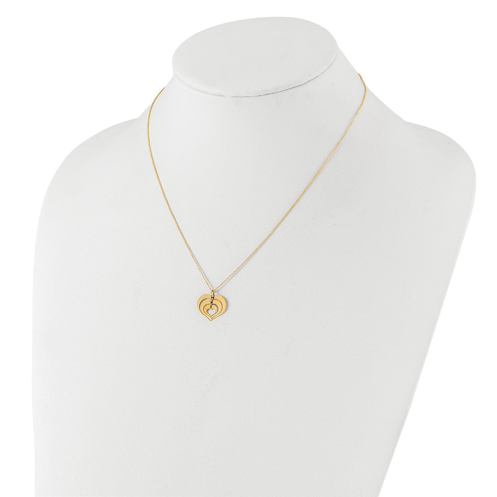Polished Heart Pendant with 1in ext. Necklace