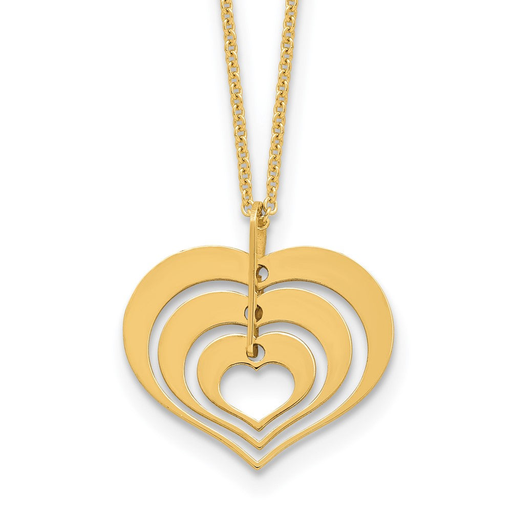Polished Heart Pendant with 1in ext. Necklace