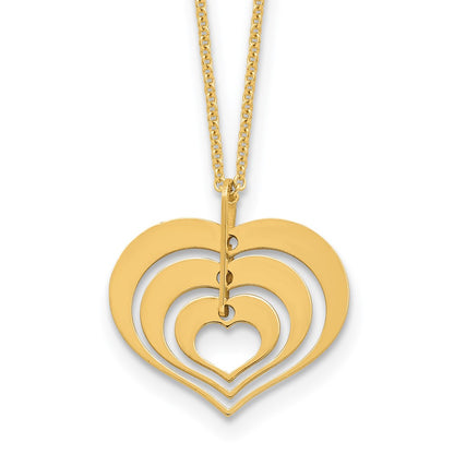 Polished Heart Pendant with 1in ext. Necklace