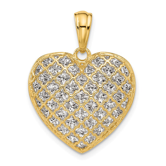 Polished and Dia-cut Heart Pendant