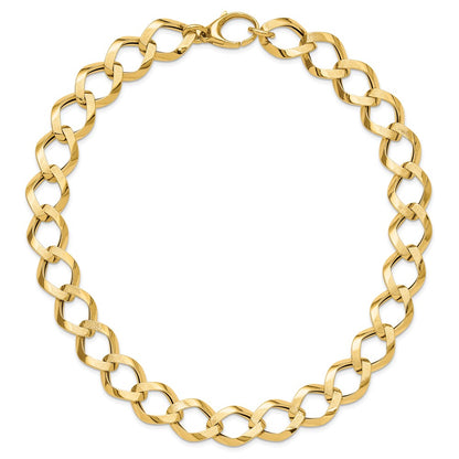 Polished Brushed Lightweight Fancy Link Necklace 18"