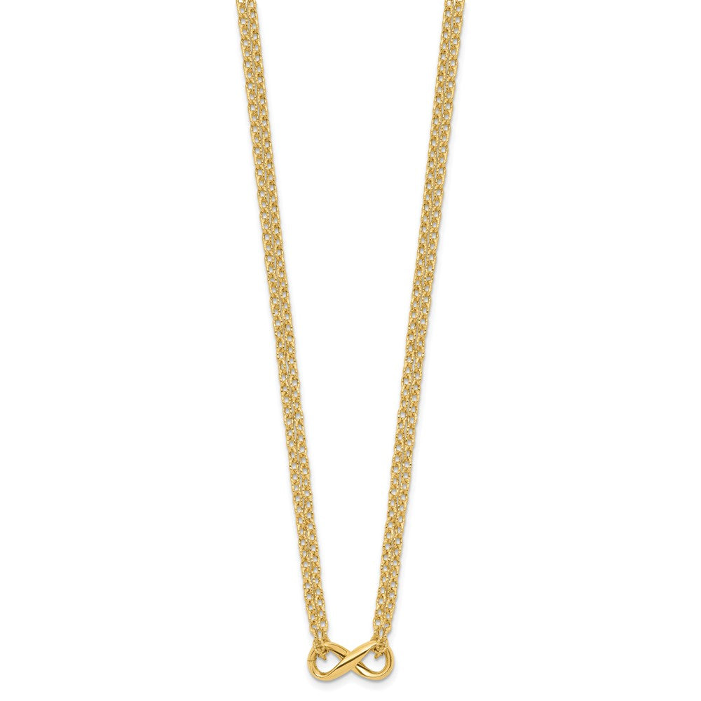 Polished 2-Strand Infinity Necklace 18"