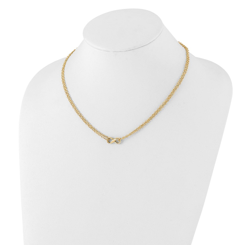 Polished 2-Strand Infinity Necklace 18"