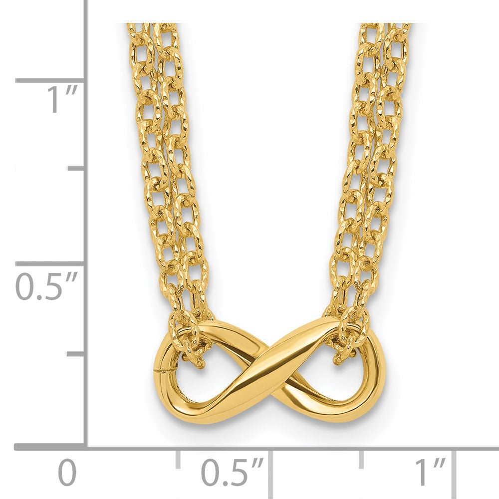 Polished 2-Strand Infinity Necklace 18"