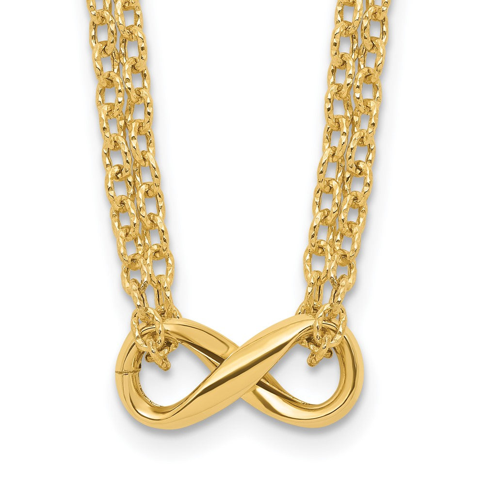 Polished 2-Strand Infinity Necklace 18"