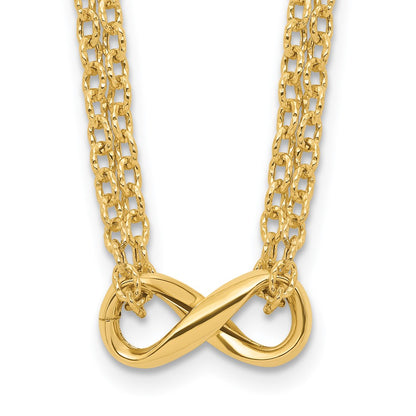 Polished 2-Strand Infinity Necklace 18"