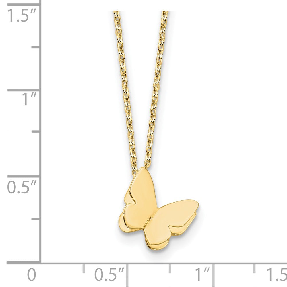 Polished Butterfly Charm with 2in ext. Necklace