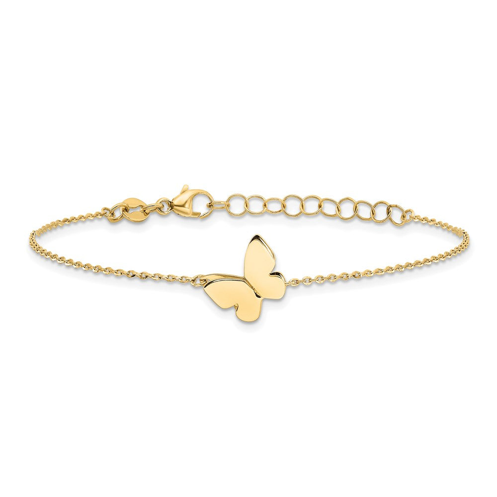 Polished Butterfly Charm with 1in ext. Bracelet