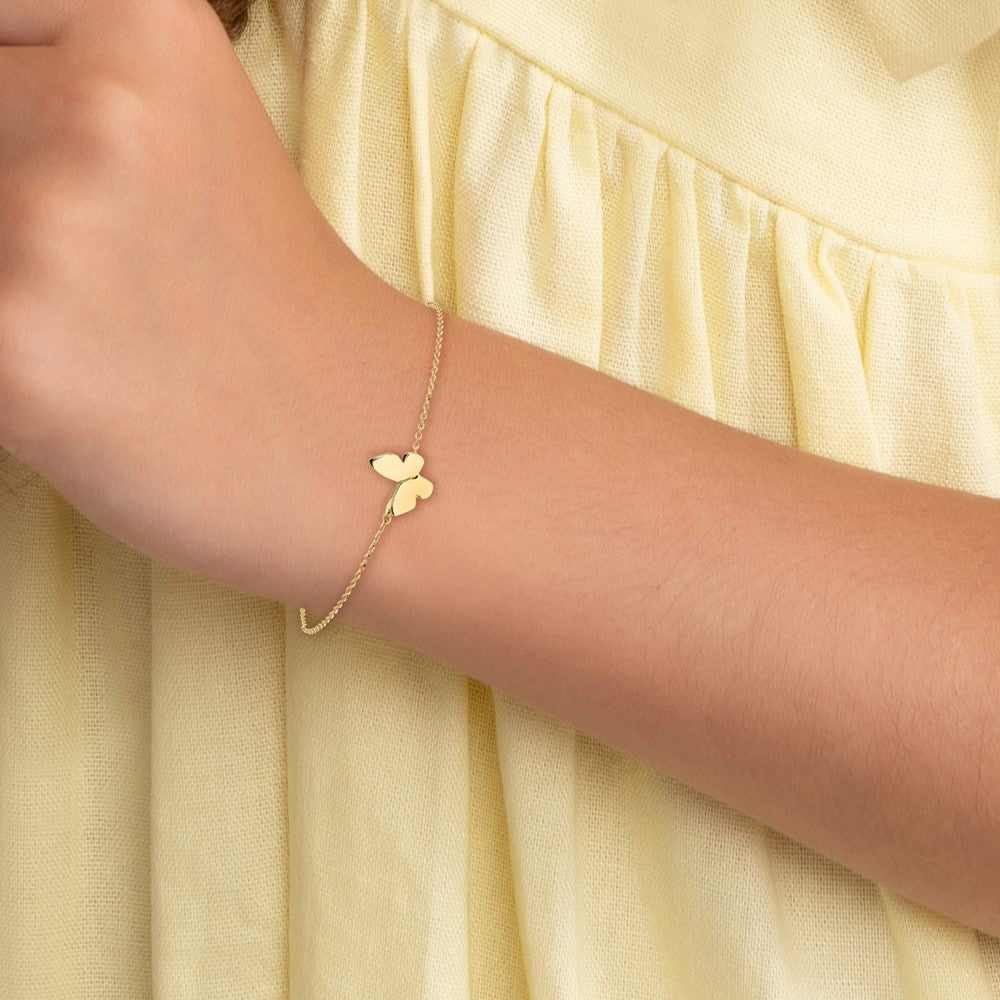Polished Butterfly Charm with 1in ext. Bracelet