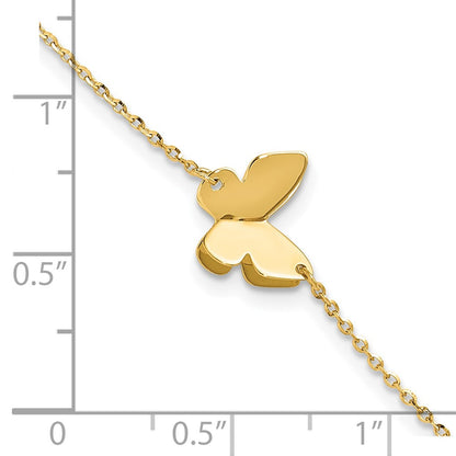 Polished Butterfly Charm with 1in ext. Bracelet