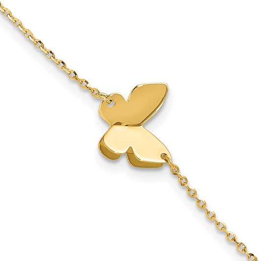 Polished Butterfly Charm with 1in ext. Bracelet