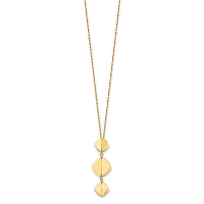 Polished Fancy Dangle Pendant Plus 2in ext. Necklace