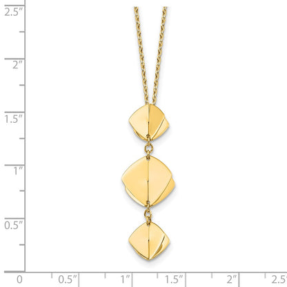 Polished Fancy Dangle Pendant Plus 2in ext. Necklace
