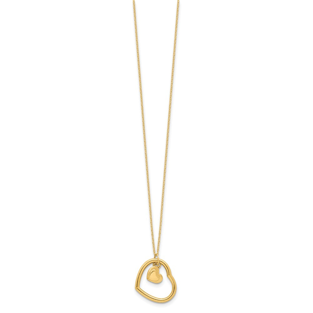 Polished Heart Pendant Necklace 18"