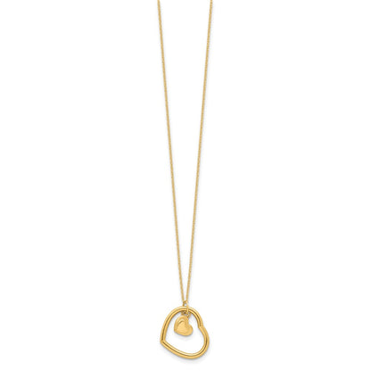 Polished Heart Pendant Necklace 18"