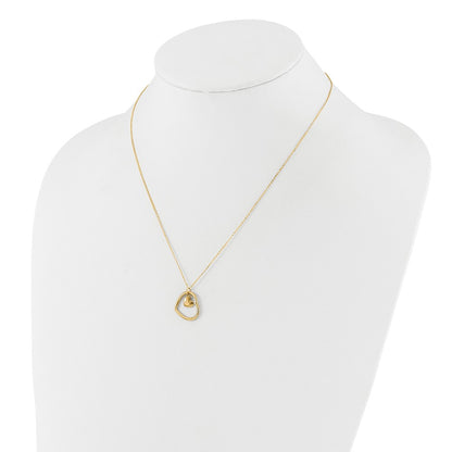 Polished Heart Pendant Necklace 18"