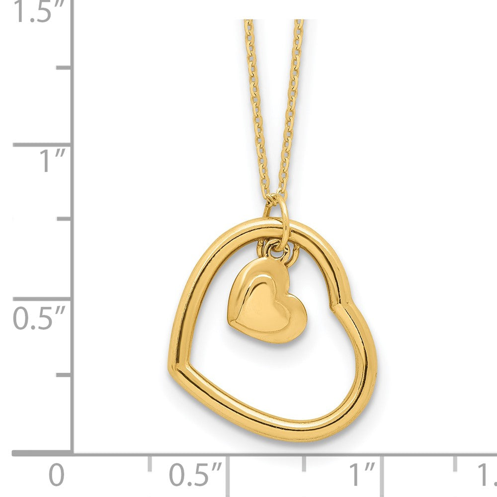Polished Heart Pendant Necklace 18"