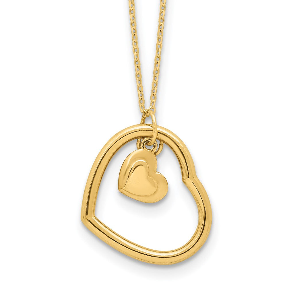Polished Heart Pendant Necklace 18"
