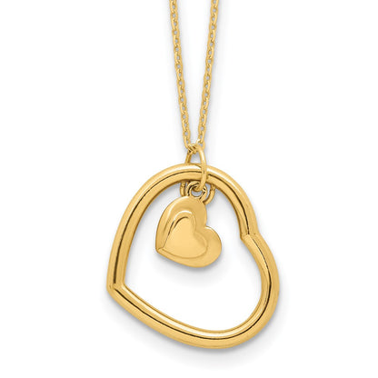 Polished Heart Pendant Necklace 18"