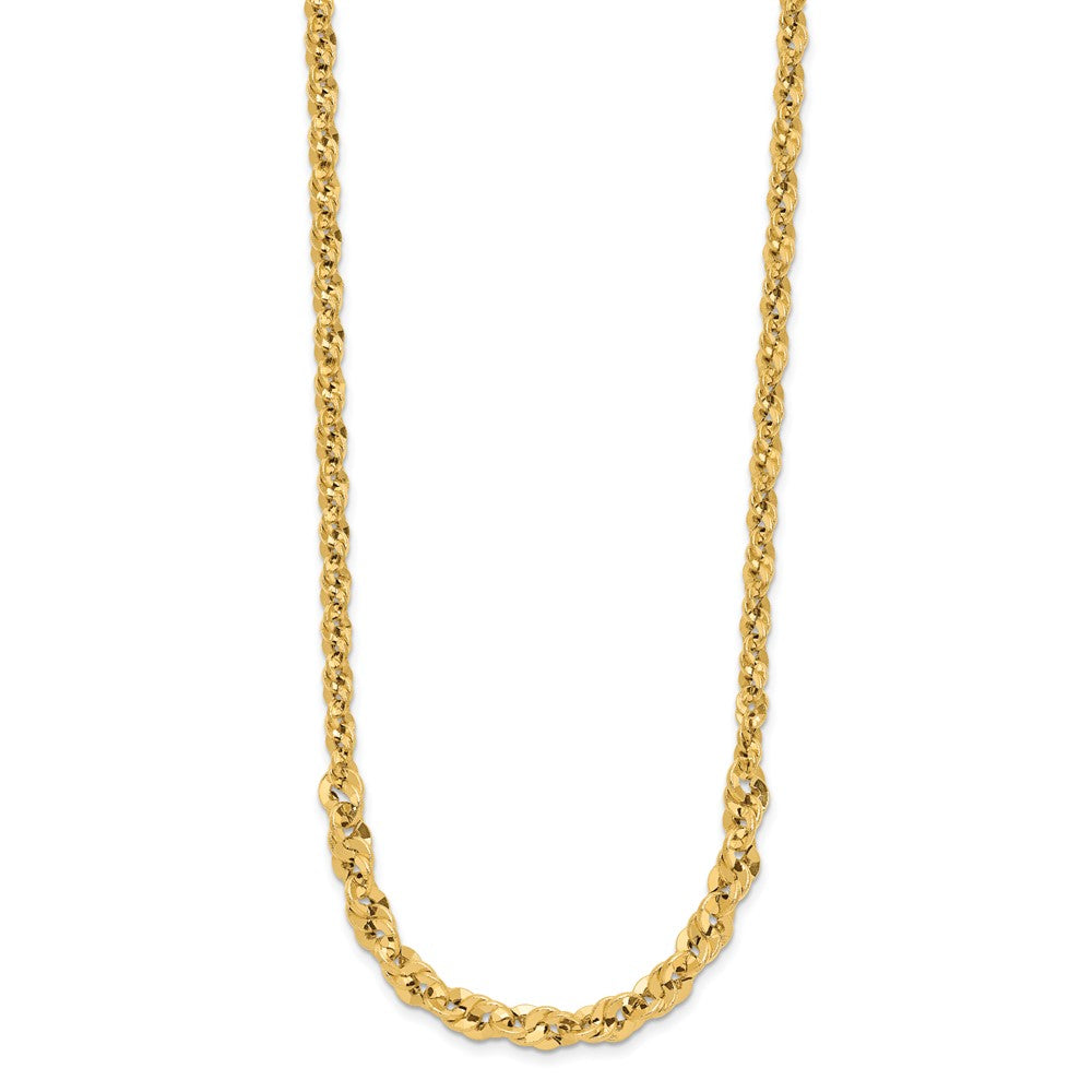 Polished and D/C Fancy Link Graduated Necklace 18"