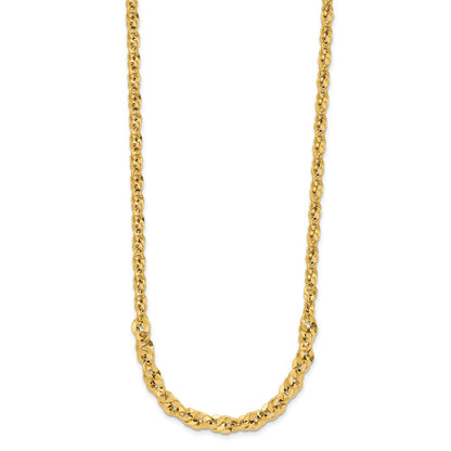 Polished and D/C Fancy Link Graduated Necklace 18"