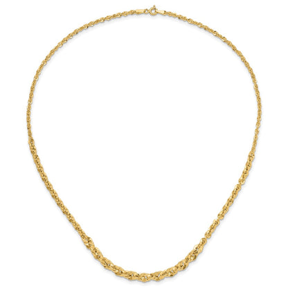 Polished and D/C Fancy Link Graduated Necklace 18"