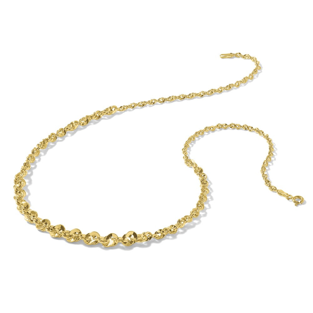 Polished and D/C Fancy Link Graduated Necklace 18"
