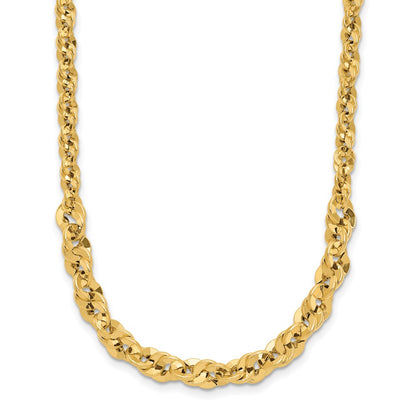 Polished and D/C Fancy Link Graduated Necklace 18"