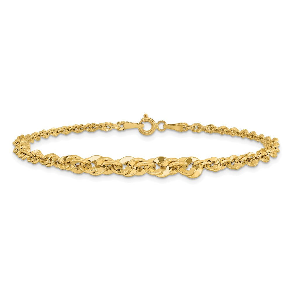 Polished and D/C Fancy Link Graduated Bracelet 7.5"