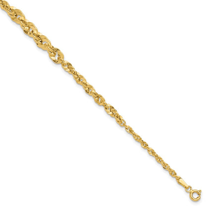 Polished and D/C Fancy Link Graduated Bracelet 7.5"