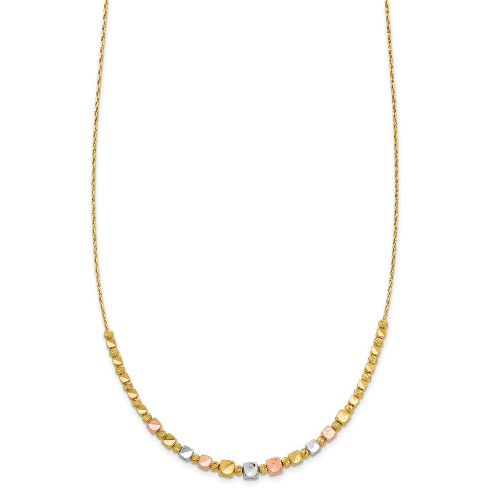 Polished / DC Square Beads w/1in ext. Necklace