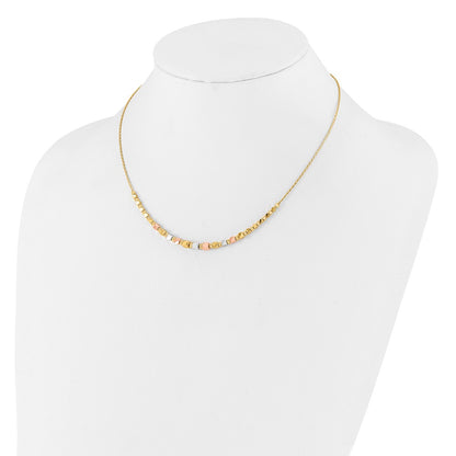 Polished / DC Square Beads w/1in ext. Necklace