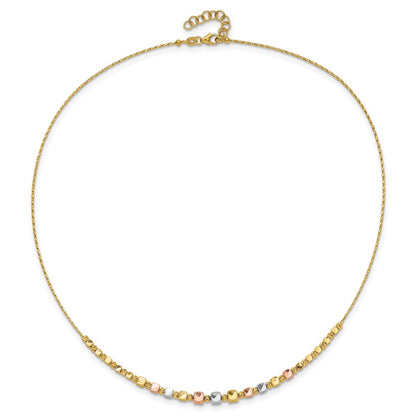 Polished / DC Square Beads w/1in ext. Necklace