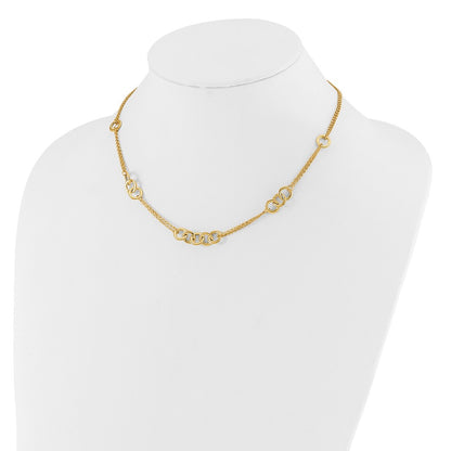 Polished 2-strand with Circles Necklace 17"