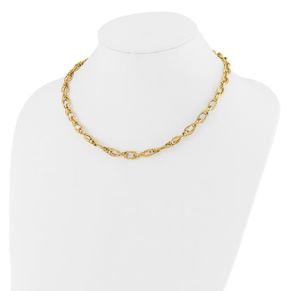Polished Fancy Oval Link Necklace 18" - 6.5mm