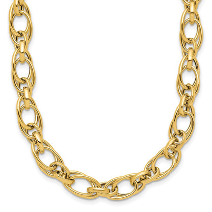 Polished Fancy Oval Link Necklace 18" - 6.5mm