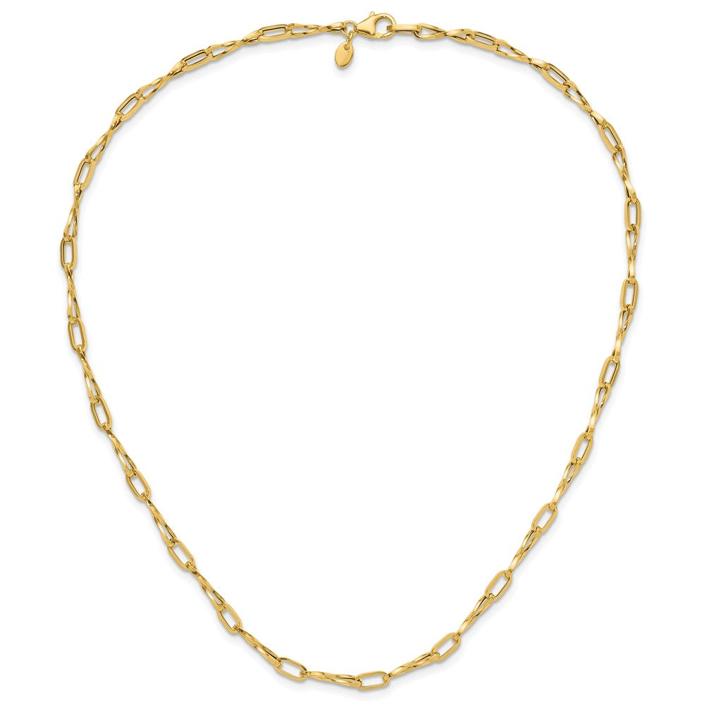 Polished Fancy Twisted Link Necklace 18"