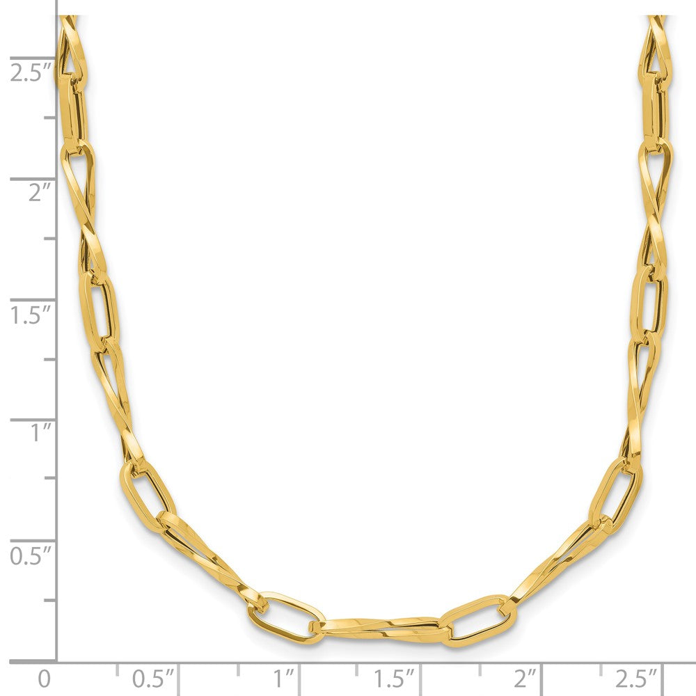 Polished Fancy Twisted Link Necklace 18"