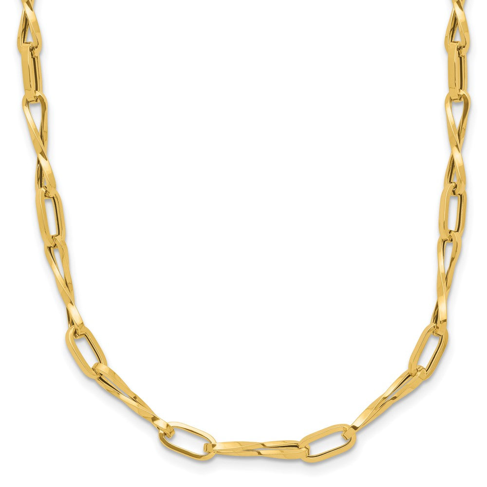 Polished Fancy Twisted Link Necklace 18"