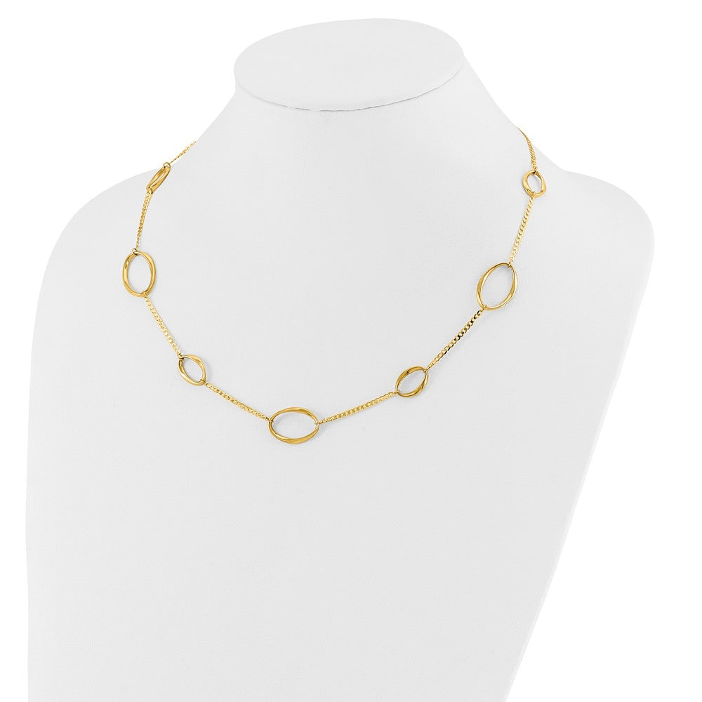 Polished Oval Link Necklace 20"