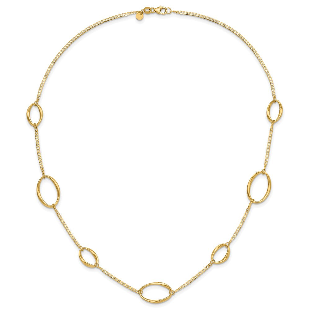 Polished Oval Link Necklace 20"