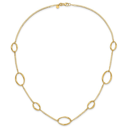 Polished Oval Link Necklace 20"