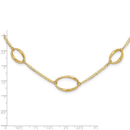 Polished Oval Link Necklace 20"