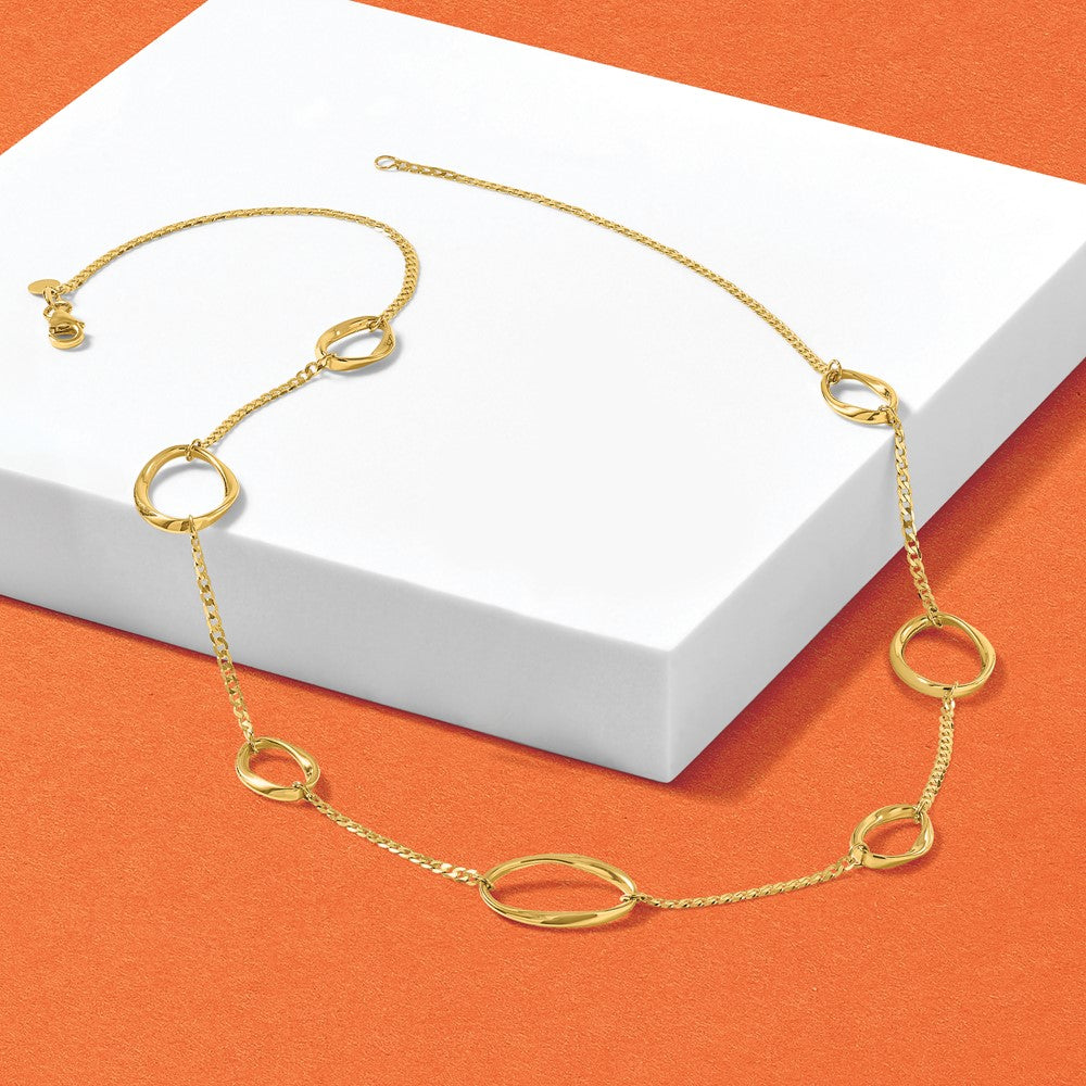 Polished Oval Link Necklace 20"