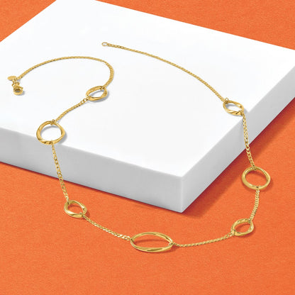 Polished Oval Link Necklace 20"