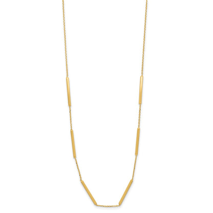 Polished 6 Bar Stations w/1.5in ext. Necklace - 1.6mm